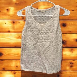 Solitaire White Lace Sleeveless Top LARGE